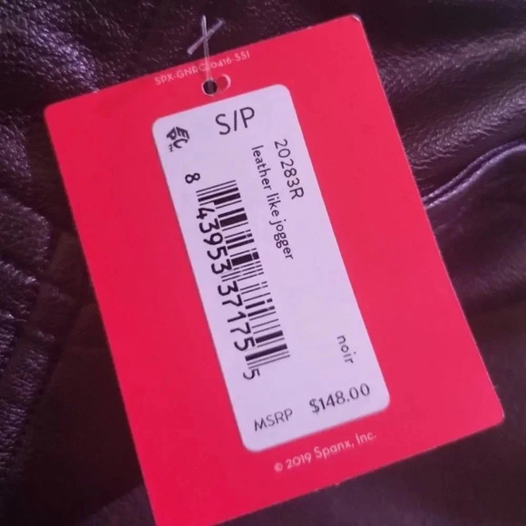 Spanx Black faux leather Like joggers NWT - Picture 13 of 14